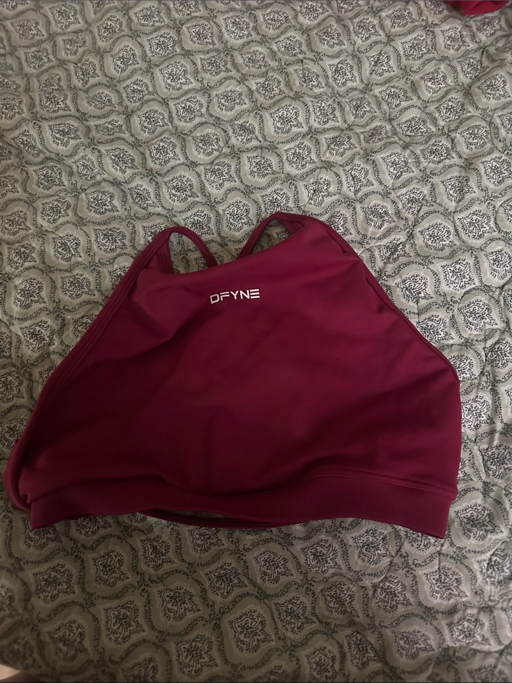 Alphalete Burgundy High-Neck Crop Top